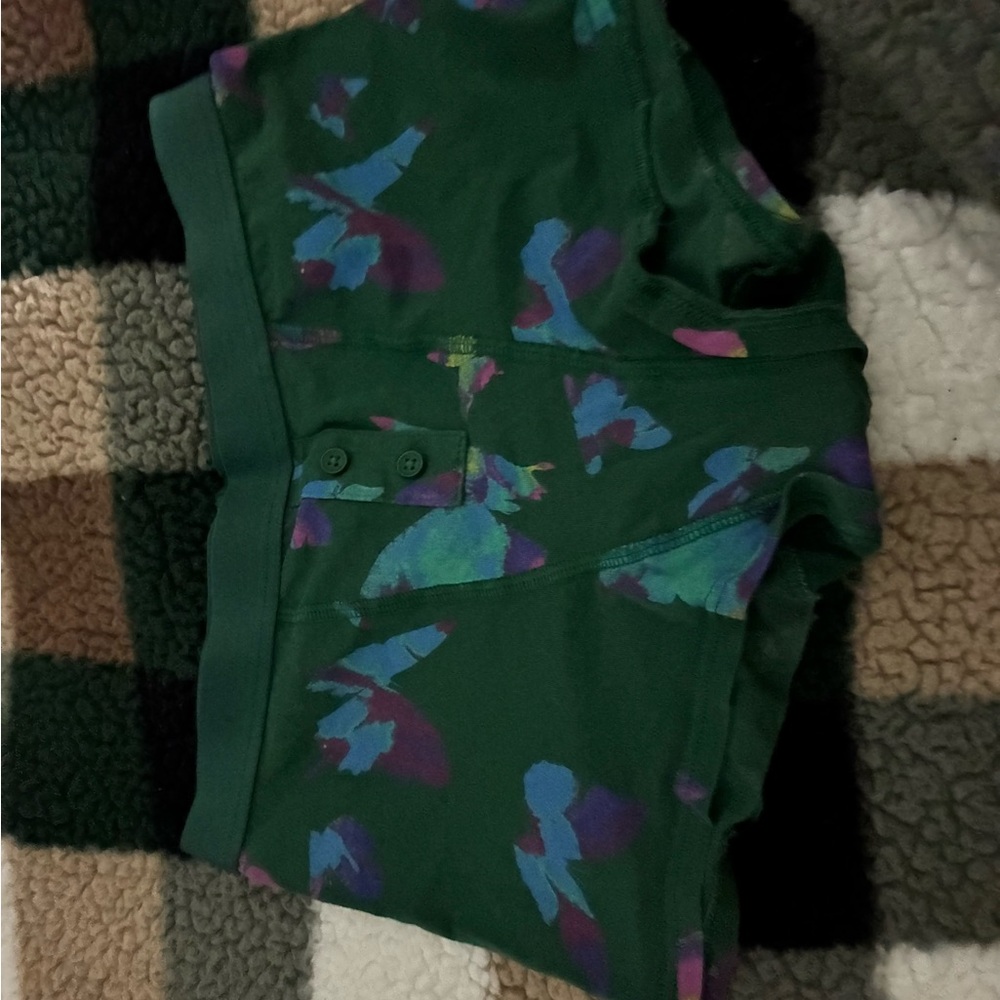 Green Patterned Shorts